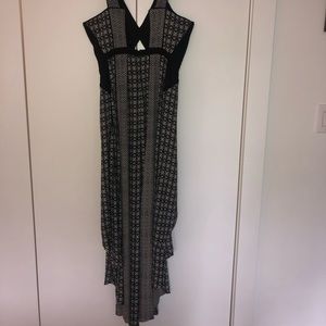 BCBG Black and White Hi Lo Key Hole Dress